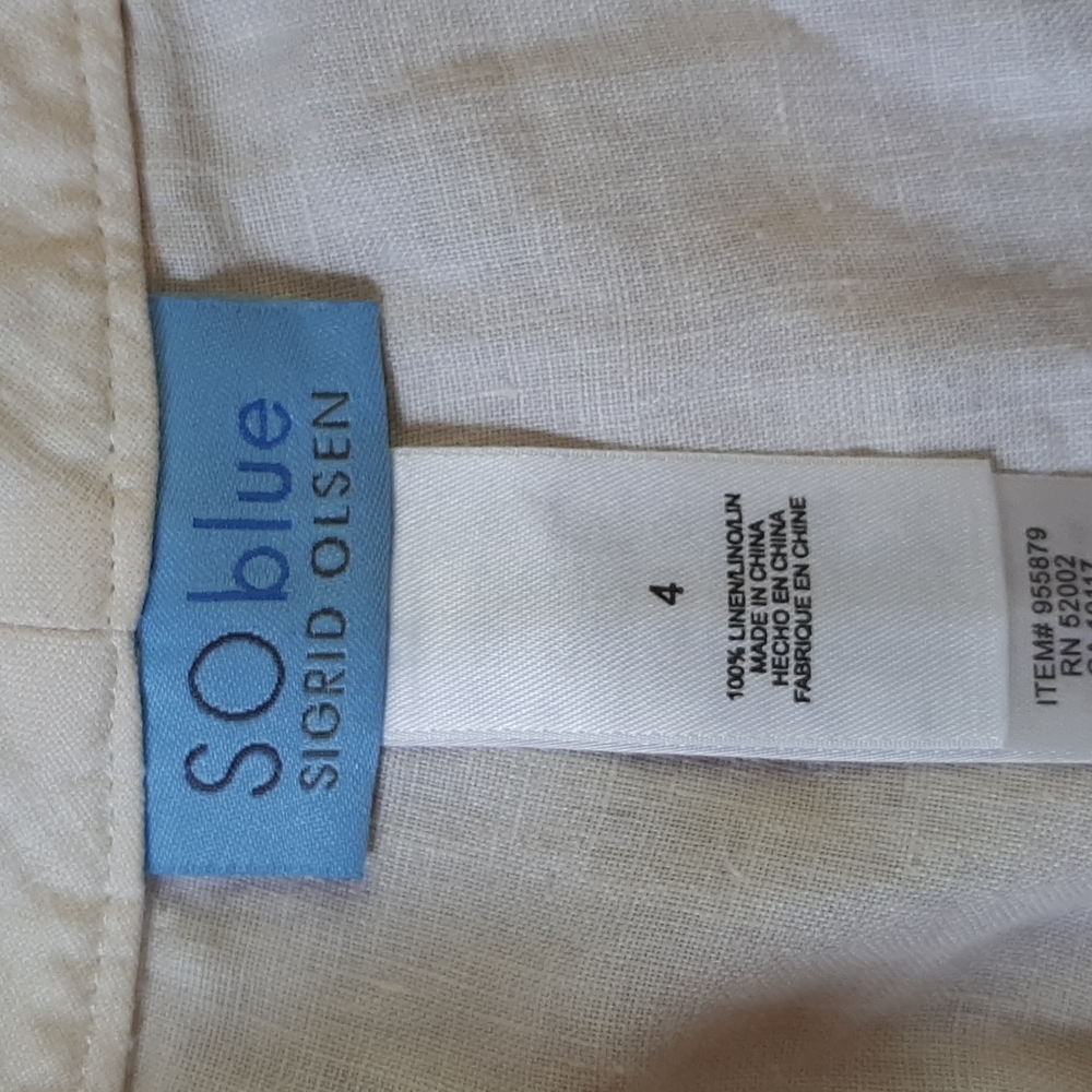 So Blue Sigrid Olsen 100% Linen Cropped Pants. - image 3